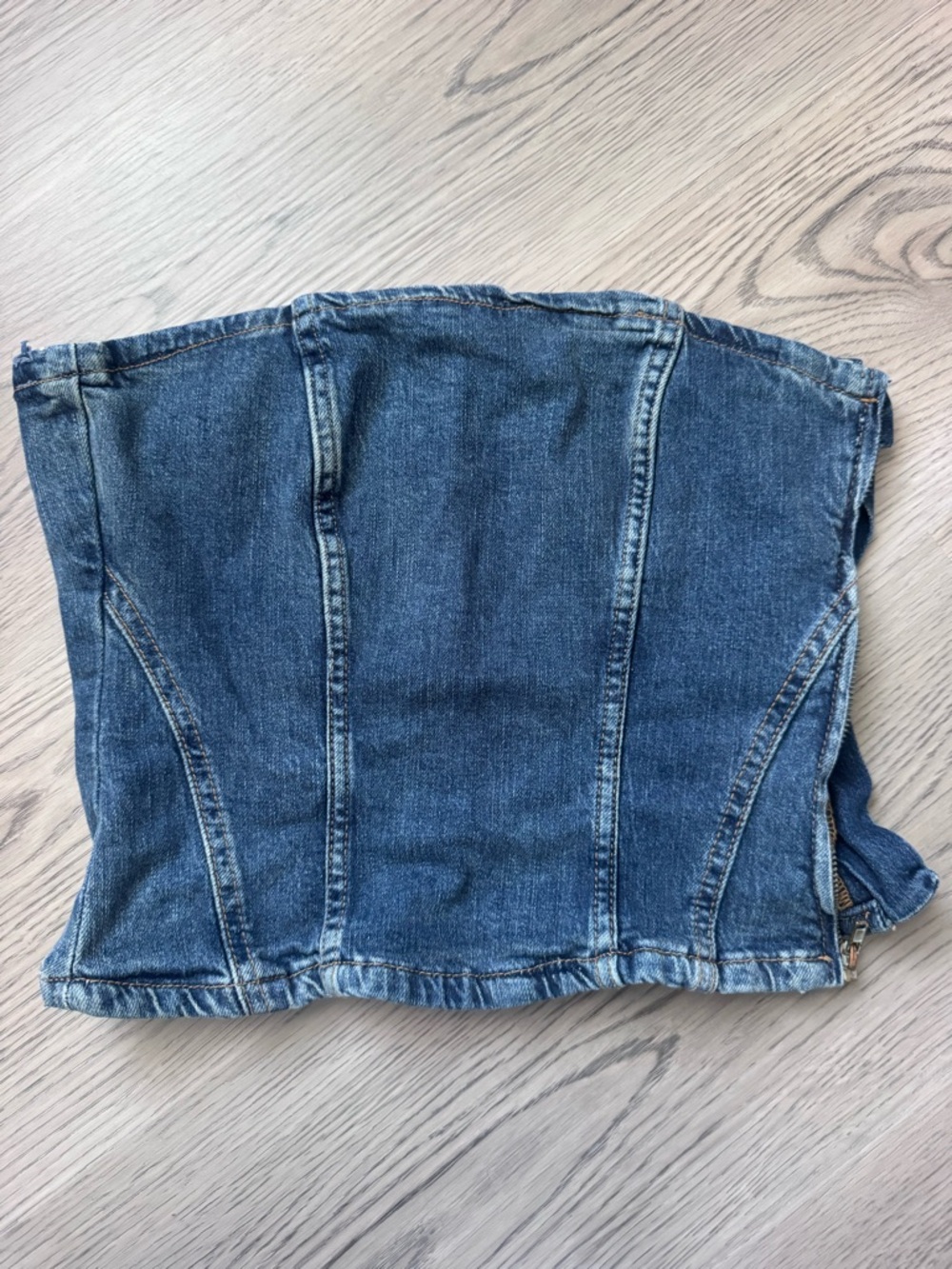ZARA Strapless Demin Corset top